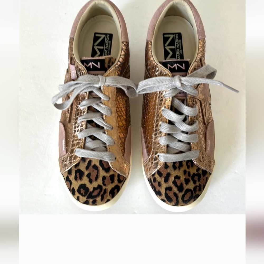 Mark Nason Skechers Steller Winnie Sneaker Leather Pink Rose Gold Women Size 6 - Picture 2 of 7
